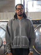 Outline zip up "Ash"