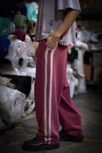 VINTAGE STRIPE JOGGER - BURGUNDY